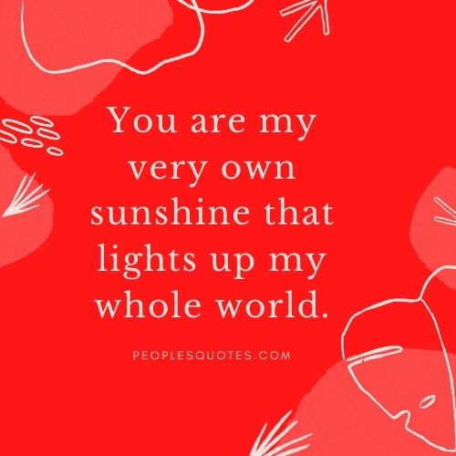 you are sunshine in my life quote