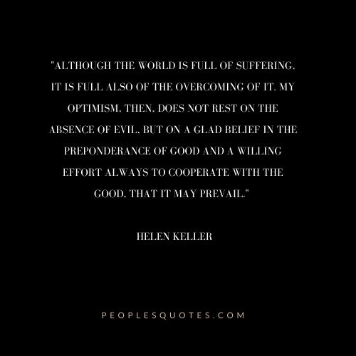 Helen Keller Optimism Quotes