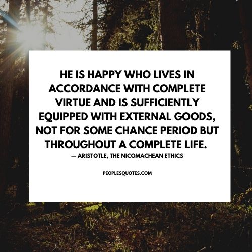 Aristotle quotes on happiness Nicomachean ethics