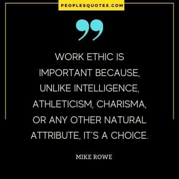 Work ethic is important quote